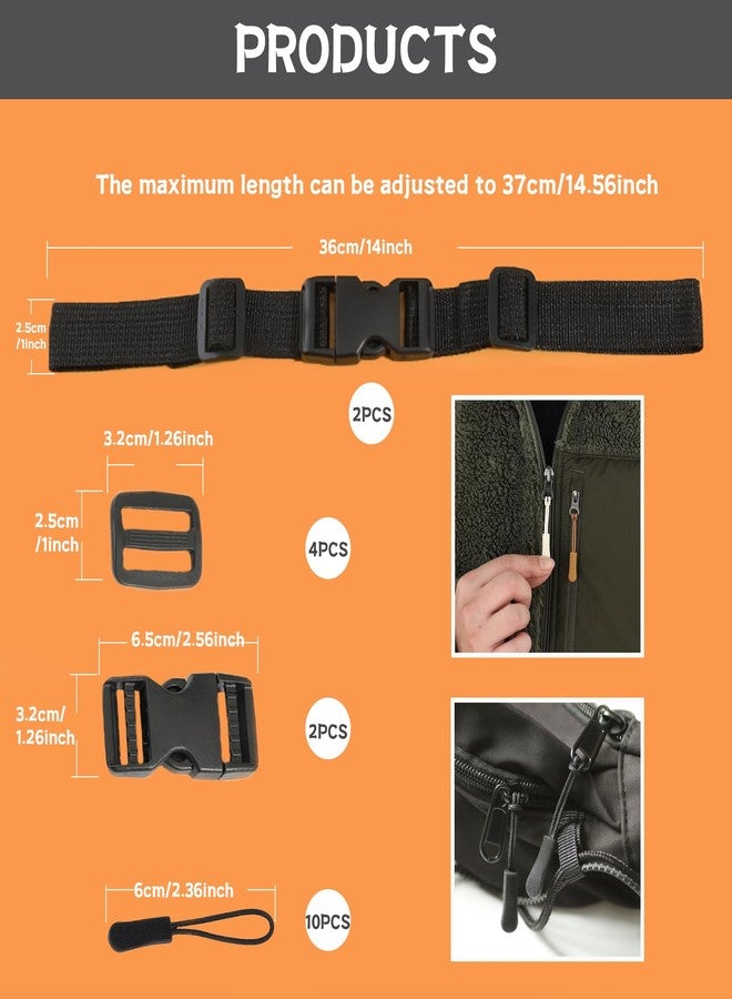 Snmzlc Backpack Chest Strap 2pcs Heavy Duty Adjustable Backpack Sternum Strap Chest Belt with - Image 2